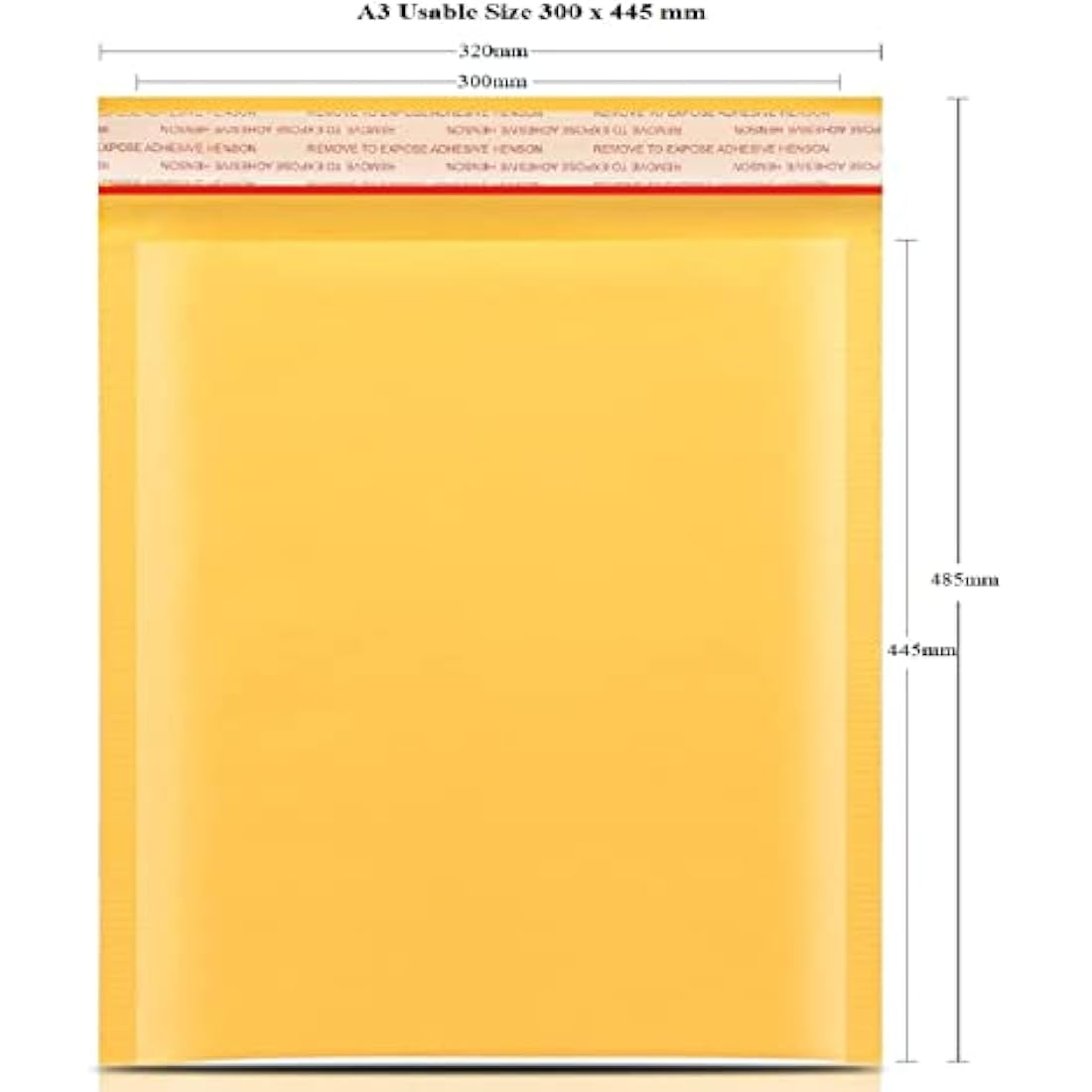 NaXew A3 Padded Envelopes | Yellow Bubble Mailer Bags - 10 Pack