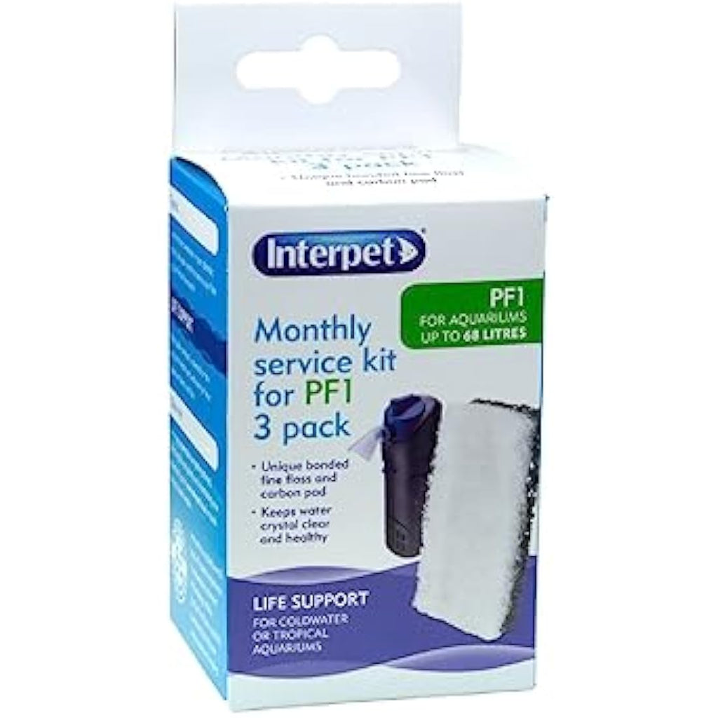 Interpet PF1 Filter Service Kit - Carbon & Floss Pads (3 Pack)