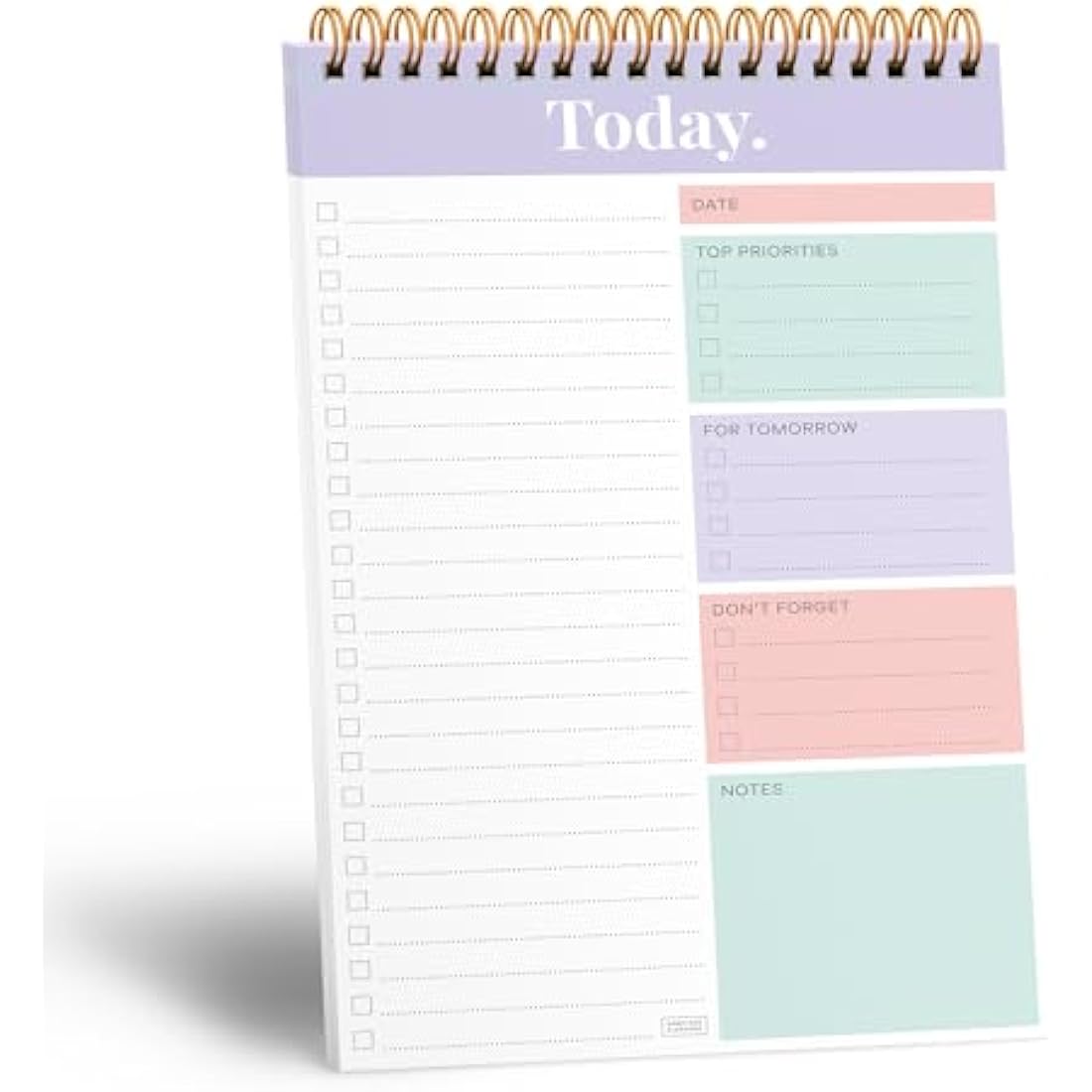 Sweetzer & Orange Undated Daily Planner - 52 Page Coiled Notepad, Mauve