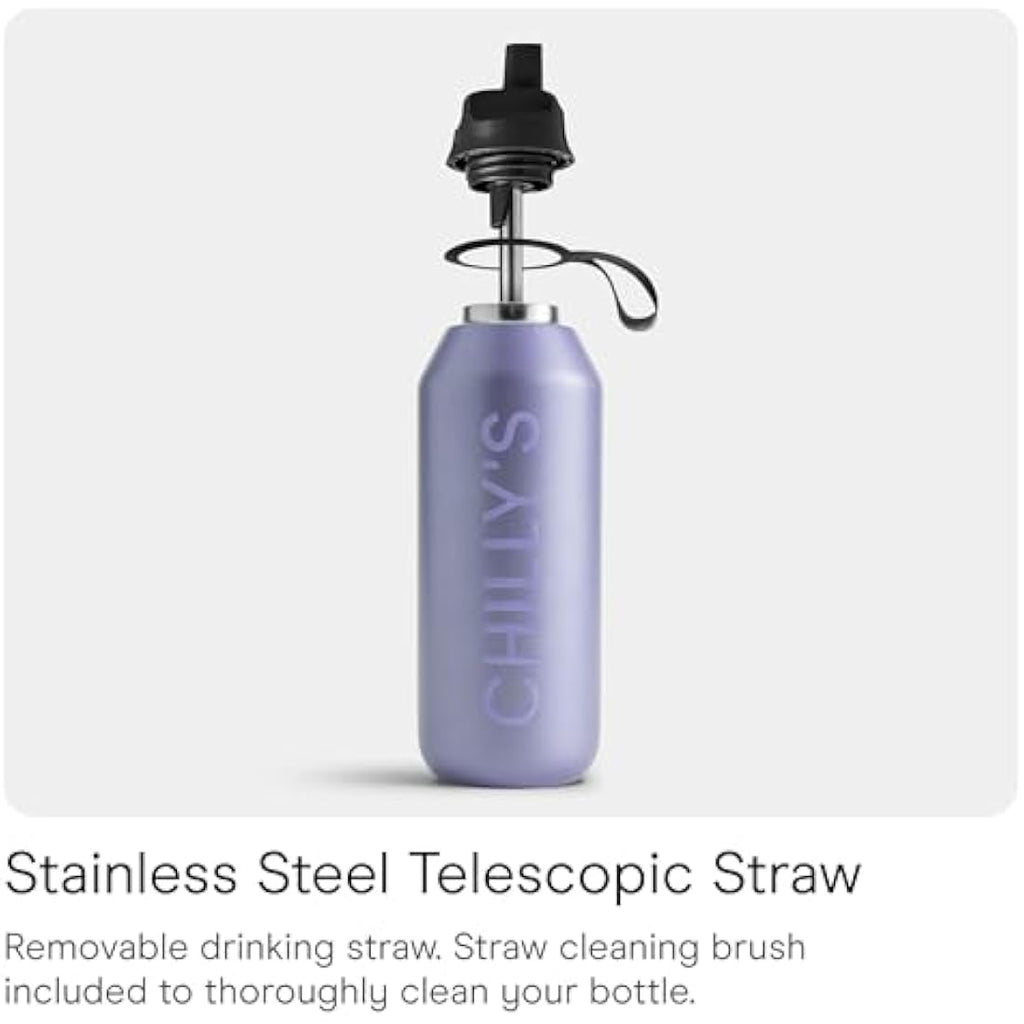 Chilly's Series 2 Flip Water Bottle – Insulated Stainless Steel, 1L