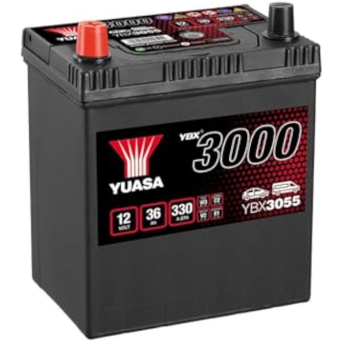 Yuasa YBX3055 12V 36Ah 330CCA Maintenance Free Car Battery