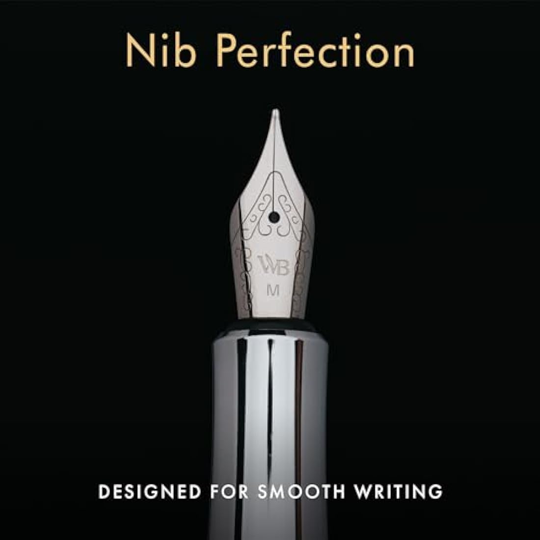 Wordsworth and Black Fountain Pen - Mini EDC Pocket Pen, Chrome Finish