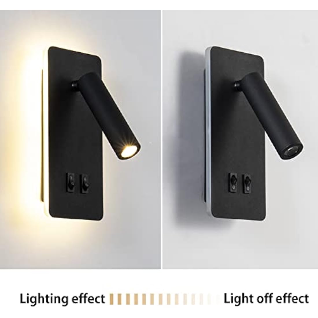 uksunvi LED Bedside Reading Wall Lamp | 12W Adjustable Spotlight - 2 Pack