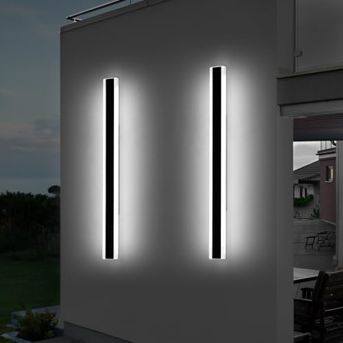 Mikeru 120cm Outdoor LED Wall Sconce | IP65 Waterproof Black Light 2-Pack