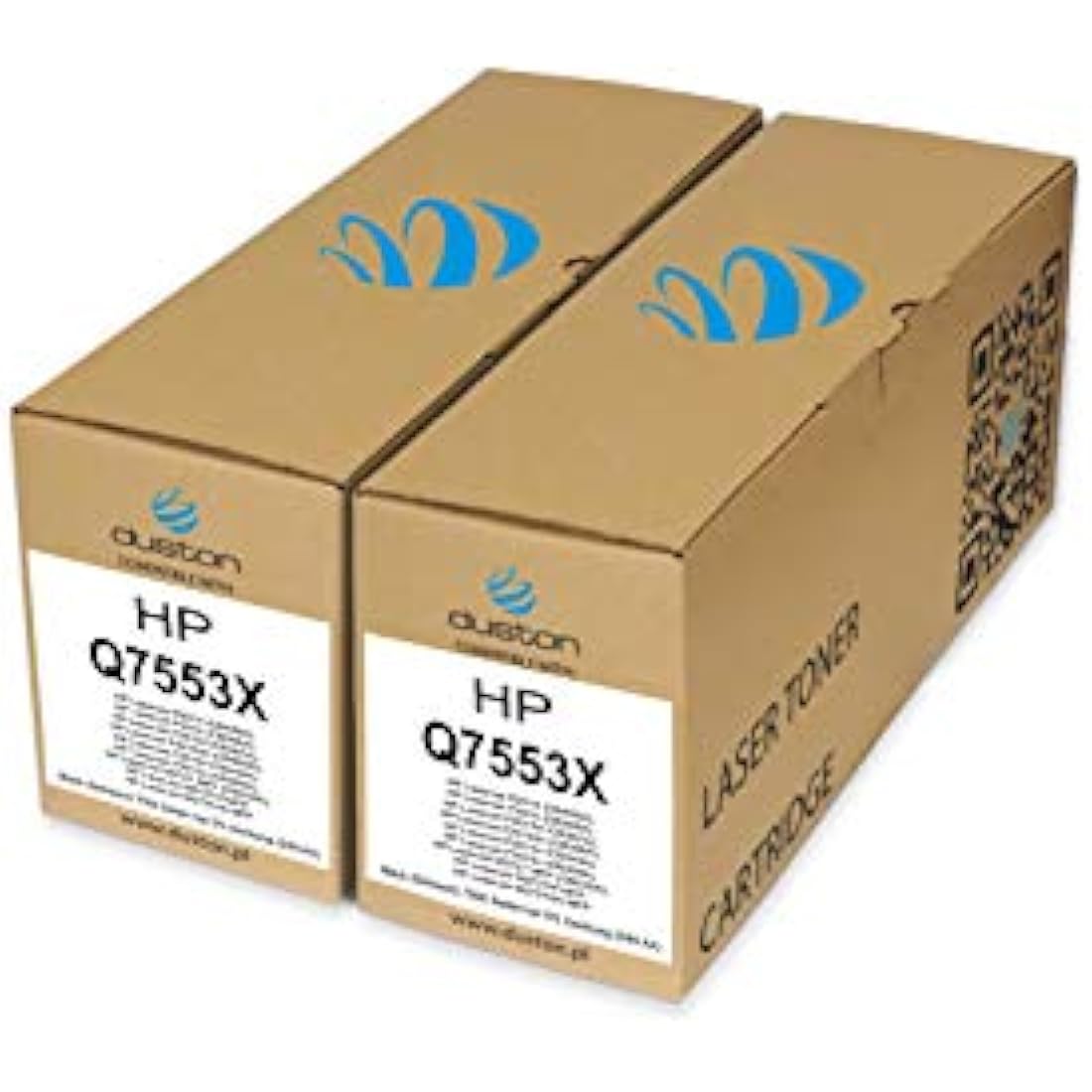 Duston 2-Pack Q7553X 53X Black Toner for HP LaserJet P2015 M2727NF