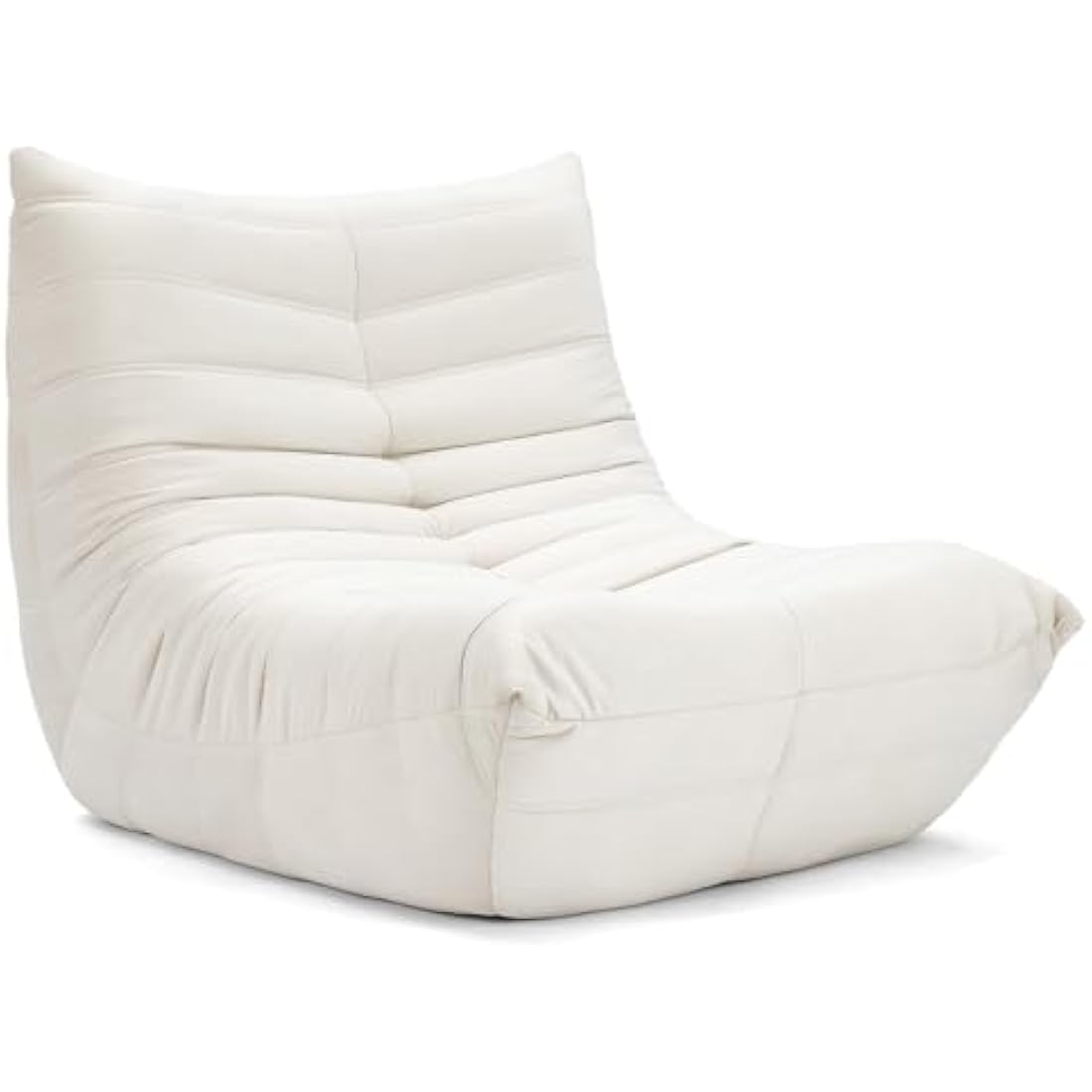 Vesgantti Togo Fireside Chair – Beige Suede Ergonomic Lounge Sofa