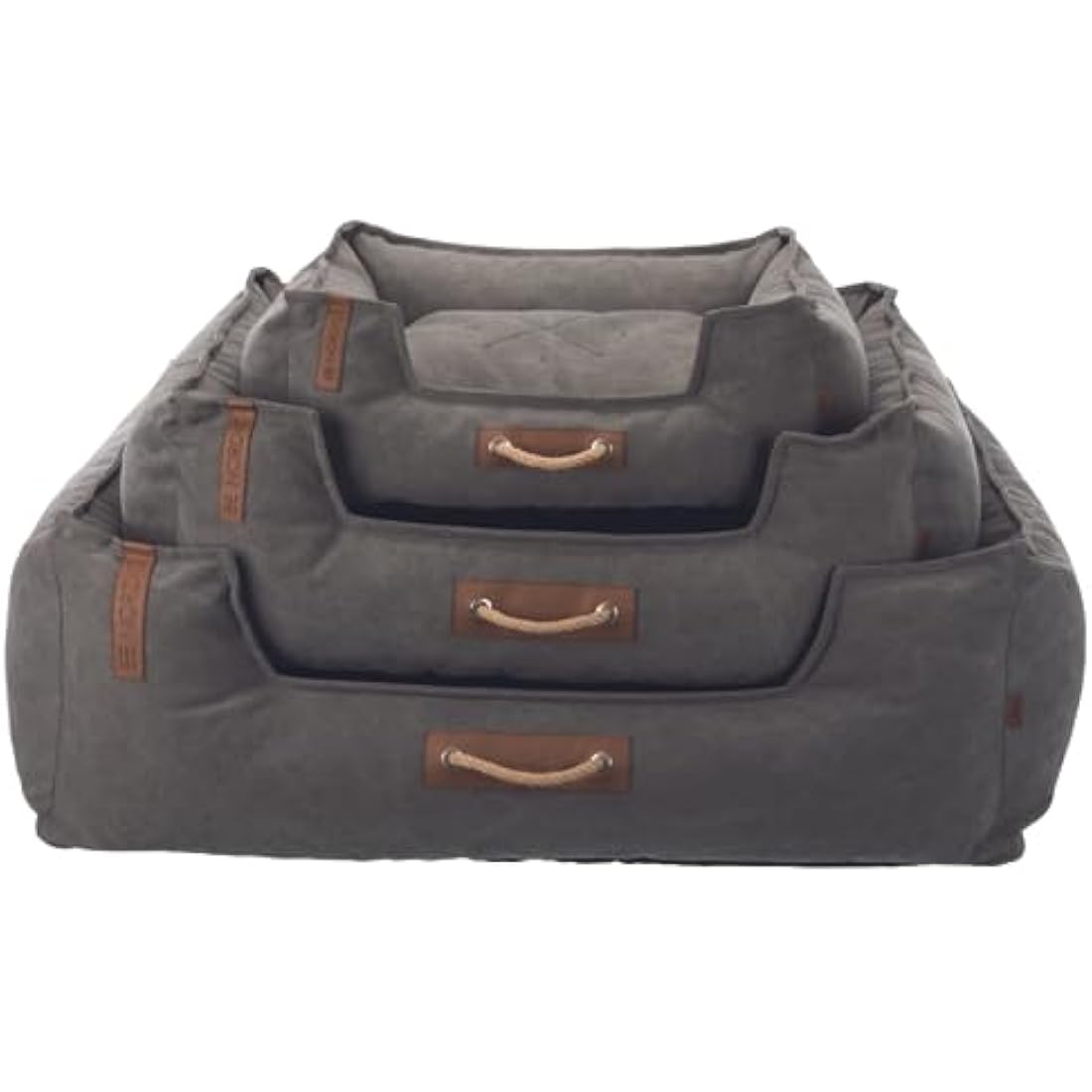 TRIXIE BE Nordic Föhr Dog Bed – Washable Dark Grey Basket, 60x50cm