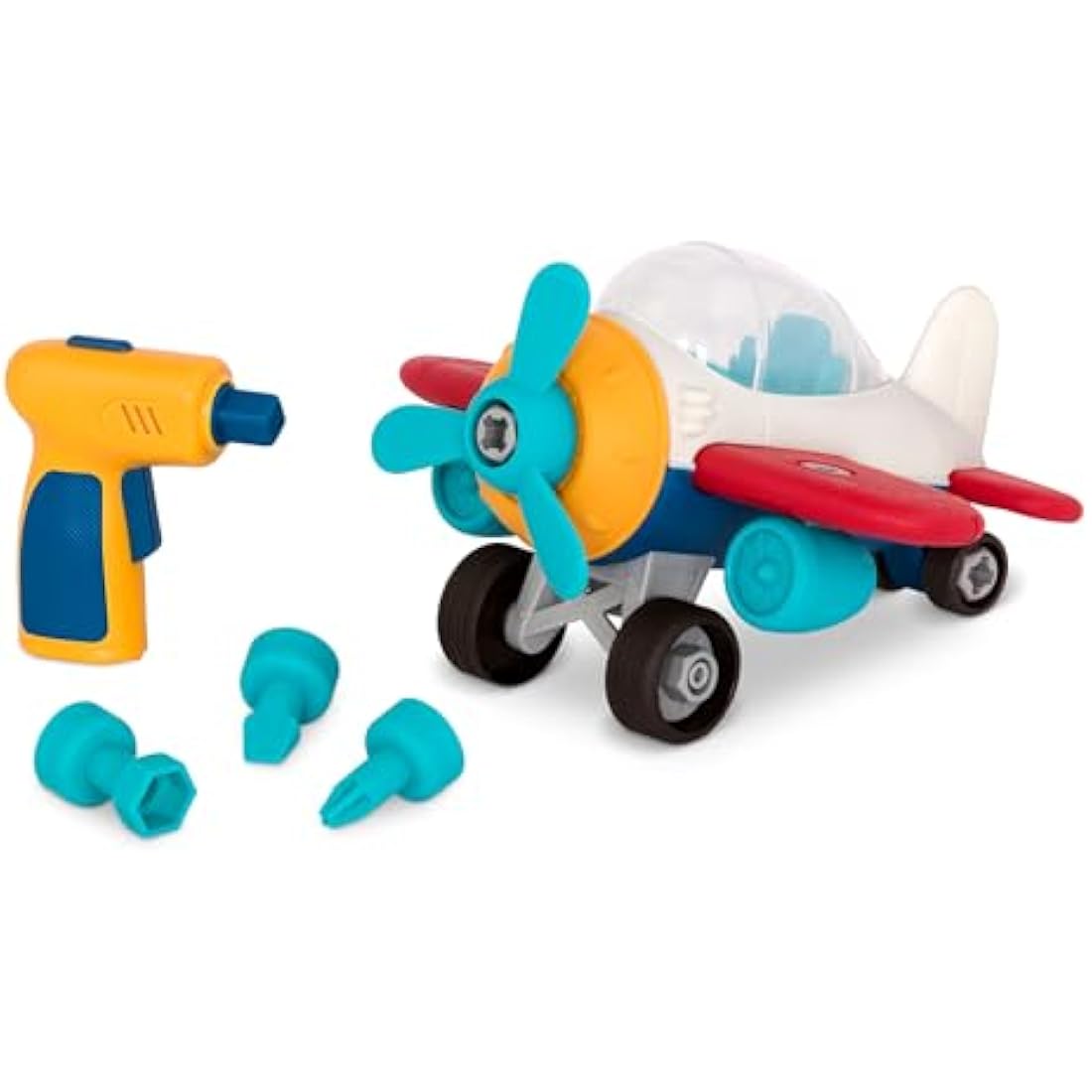 Battat Wonder Wheels Take-Apart Airplane Toy with Drill STEM Set