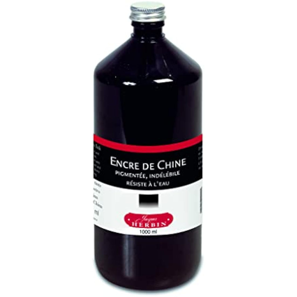 Herbin Indian Writing Ink – 1000ml Black Pigment Ink for Calligraphy