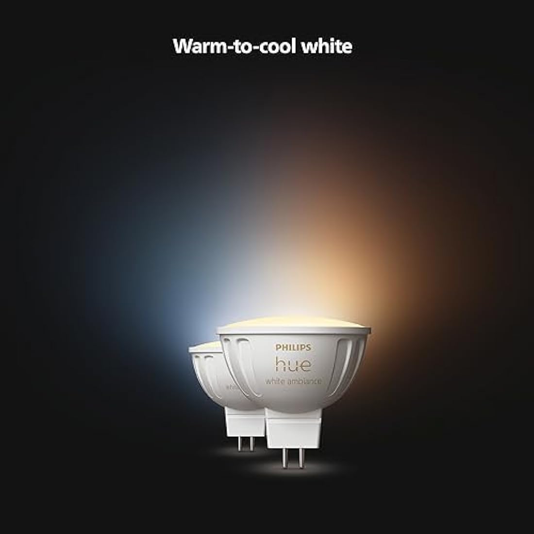 Philips Hue MR16 Smart LED Spot Bulbs – Warm to Cool White – 2 Pack