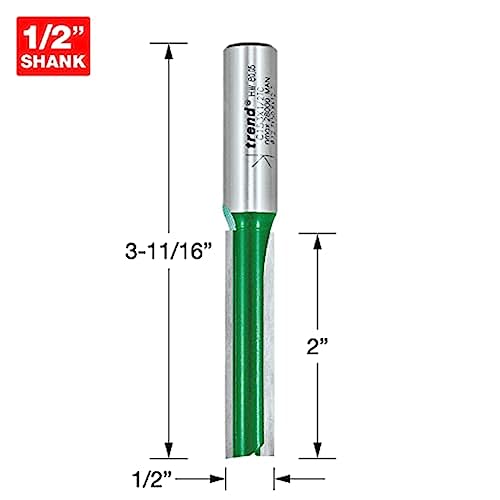 Trend CraftPro Straight Flute Router Cutter | 1/2 Inch Shank Carbide Bit