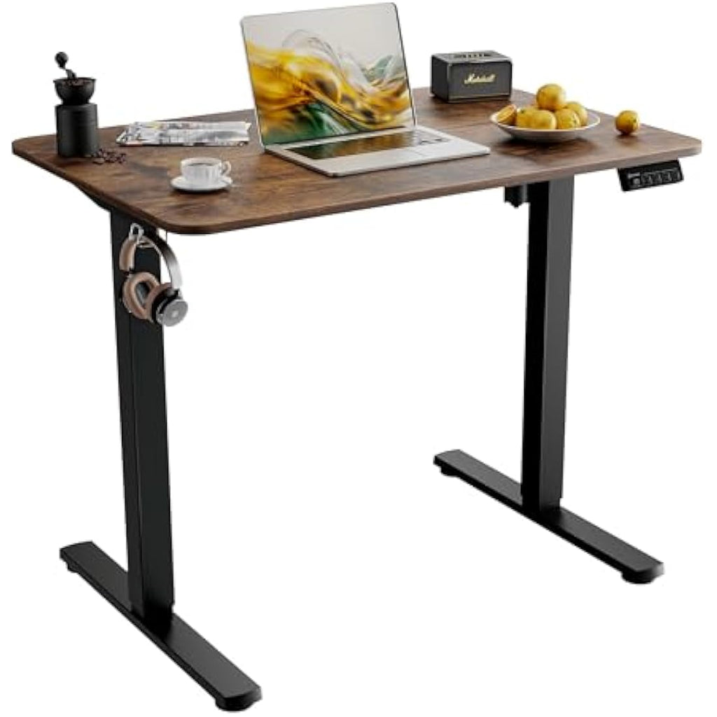ERGOMAKER Electric Standing Desk - 90x60cm Height Adjustable - Rustic Brown