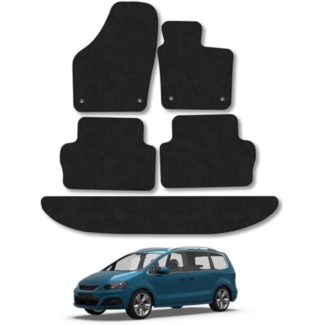Jolof Store Seat Alhambra (2010+) Tailored Carpet Car Mats | 7 Seat Set