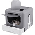 BingoPaw Foldable Cat Litter Box – Large Top Entry Tray with Drawer