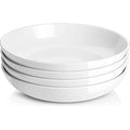 Large Ceramic Pasta Bowls - 50 oz White Salad Serving Set of 4