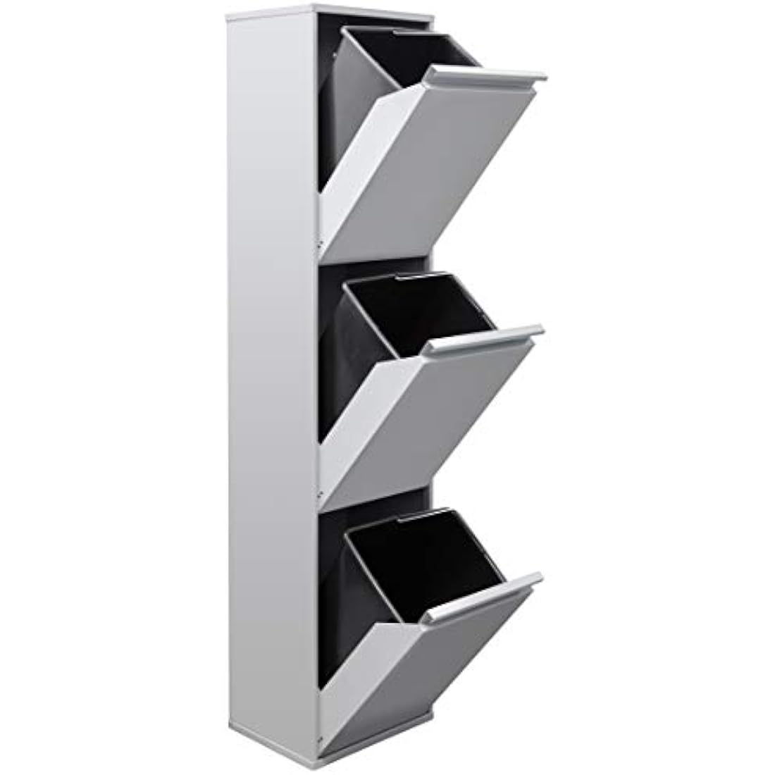 Arregui Basic Steel Recycling Bin | 3-Door Waste Cabinet, 51L - Light Grey