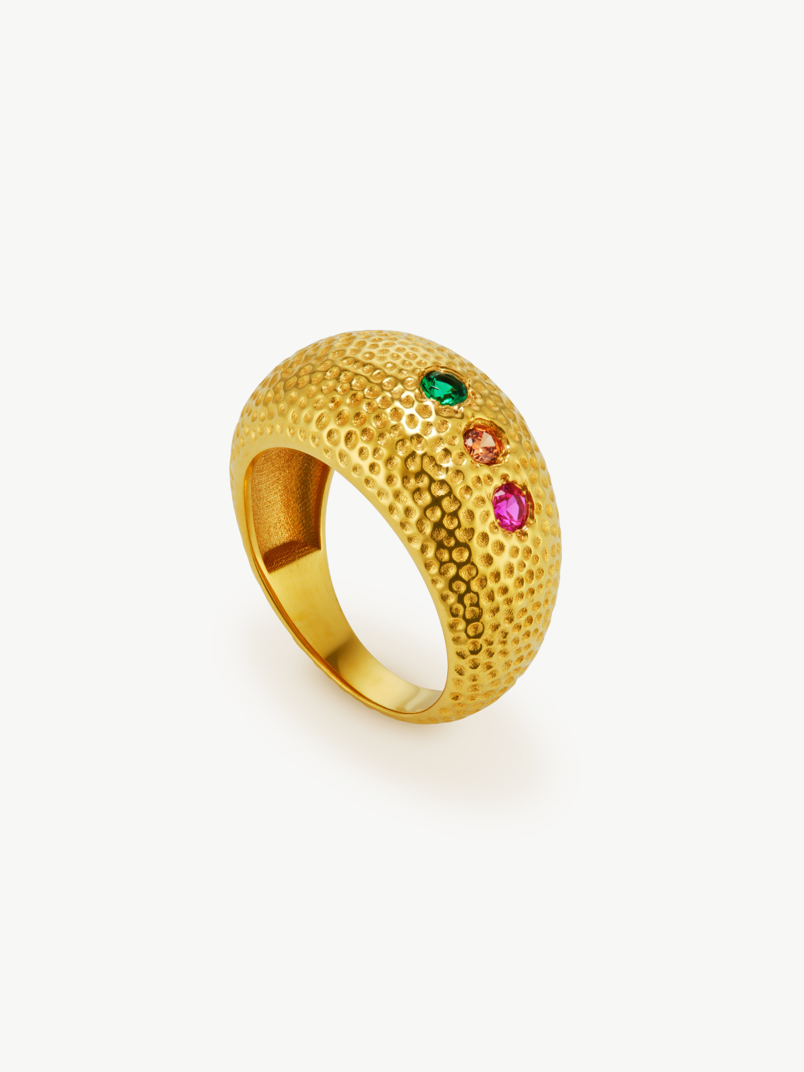 No More Nobody Zadie Gold Vermeil Dome Ring - Recycled Silver Statement