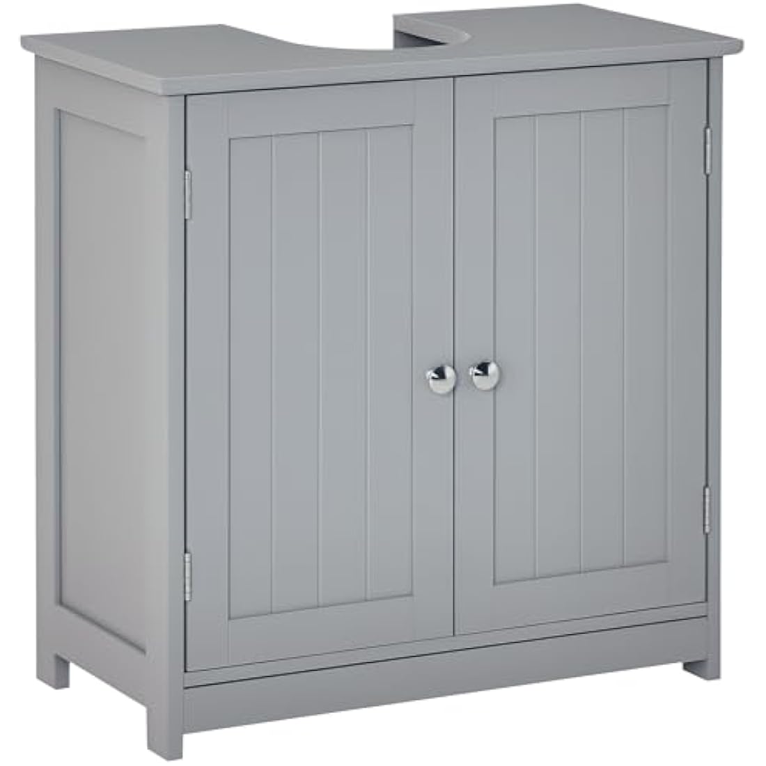 kleankin Under-Sink Bathroom Storage Cabinet – Adjustable Shelf, Grey