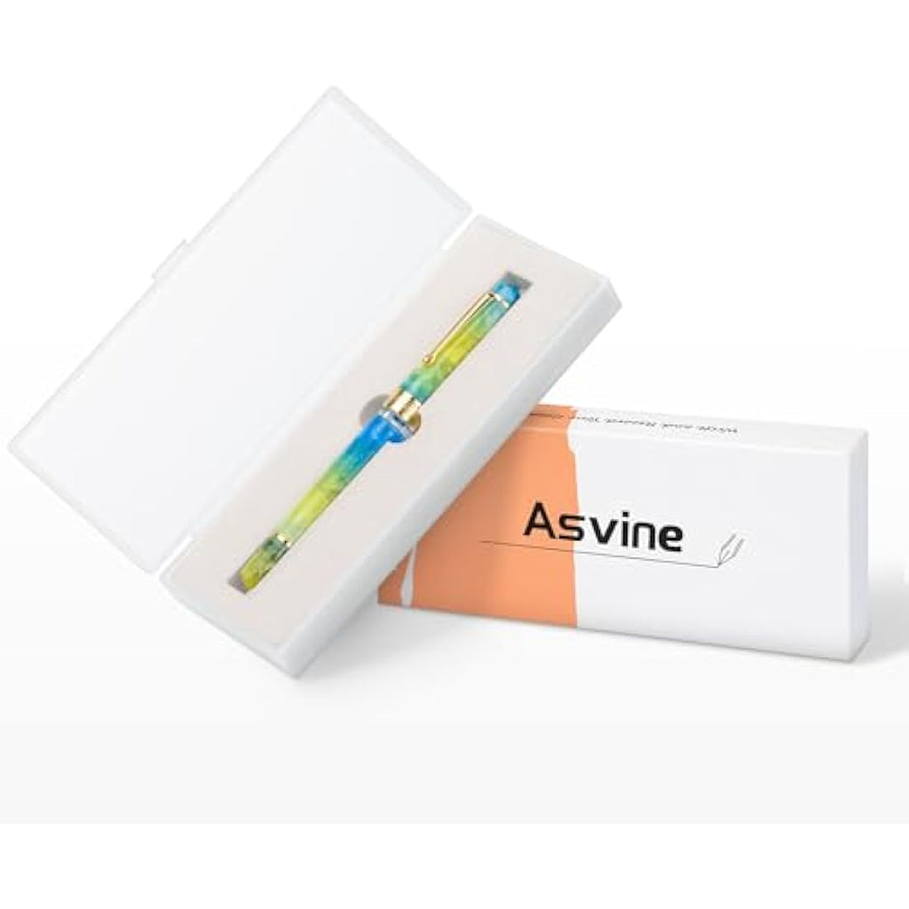 Asvine P20 Piston Fountain Pen – Gradual Yellow Resin, Extra Fine Nib