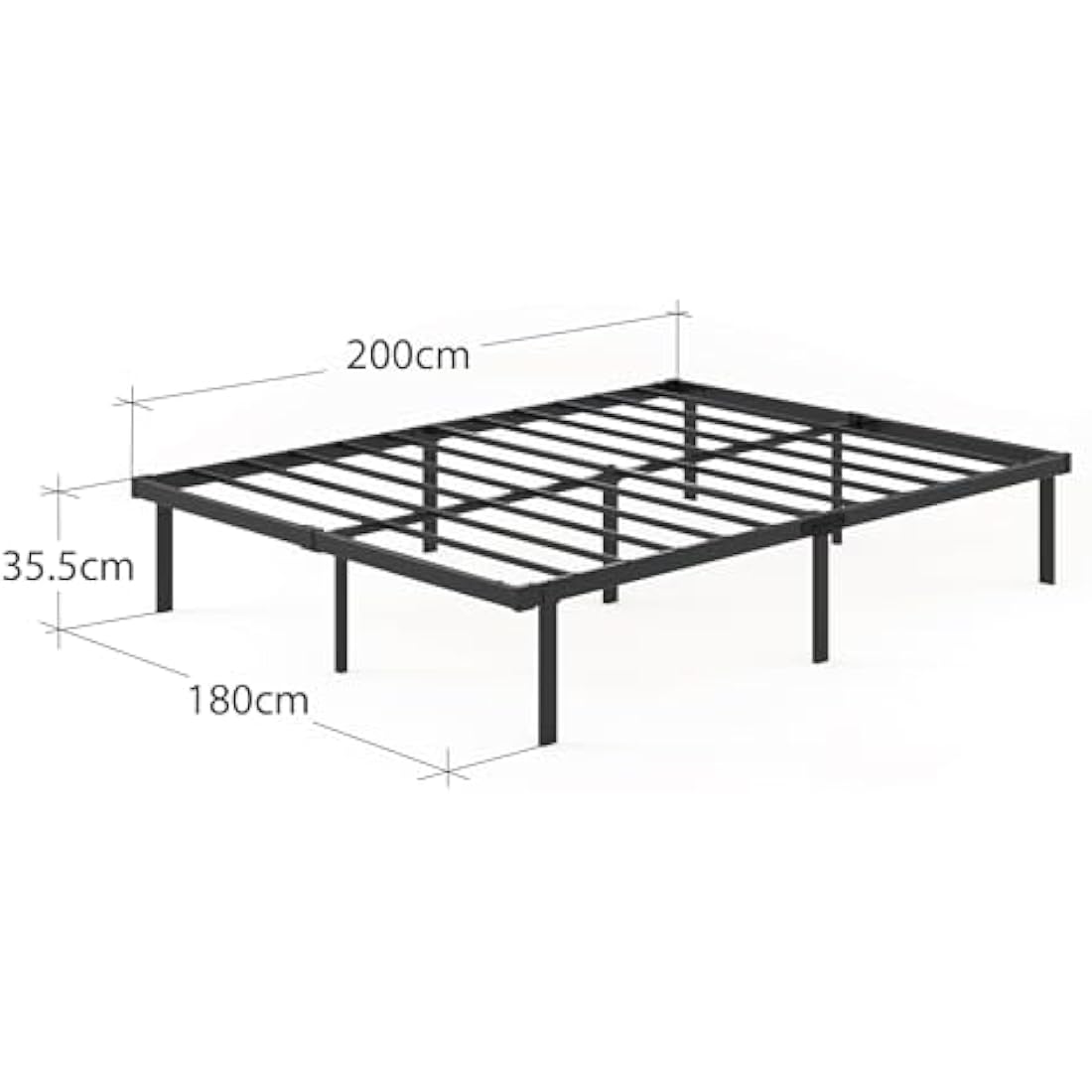 Zinus Caleb Super King Metal Bed Frame | 180x200cm Steel Platform Bed