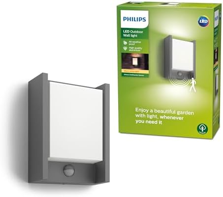 Philips Arbour LED Outdoor Wall Light with Motion Sensor – Anthracite