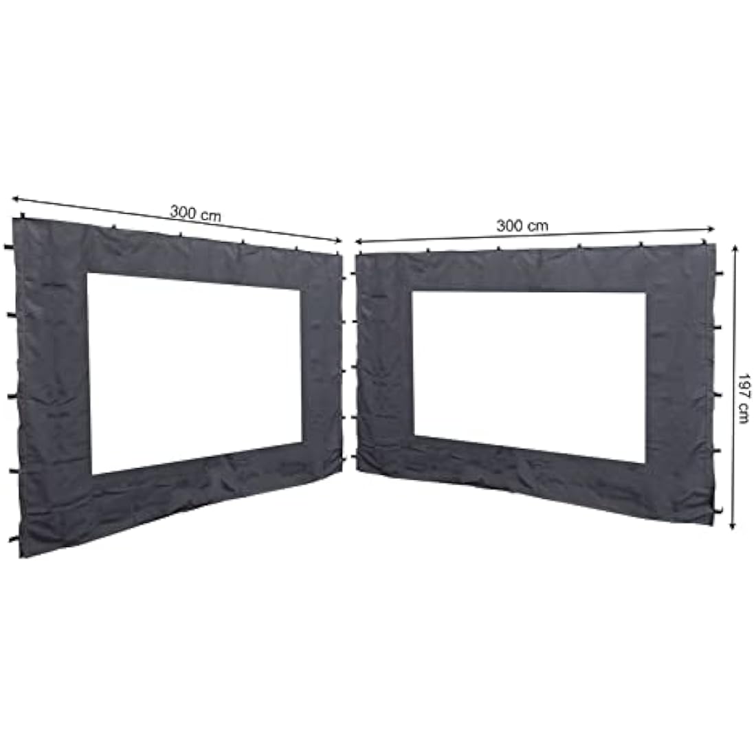 Quick Star Gazebo Sidewalls with PE Window - 2 Pcs Anthracite 3x3m