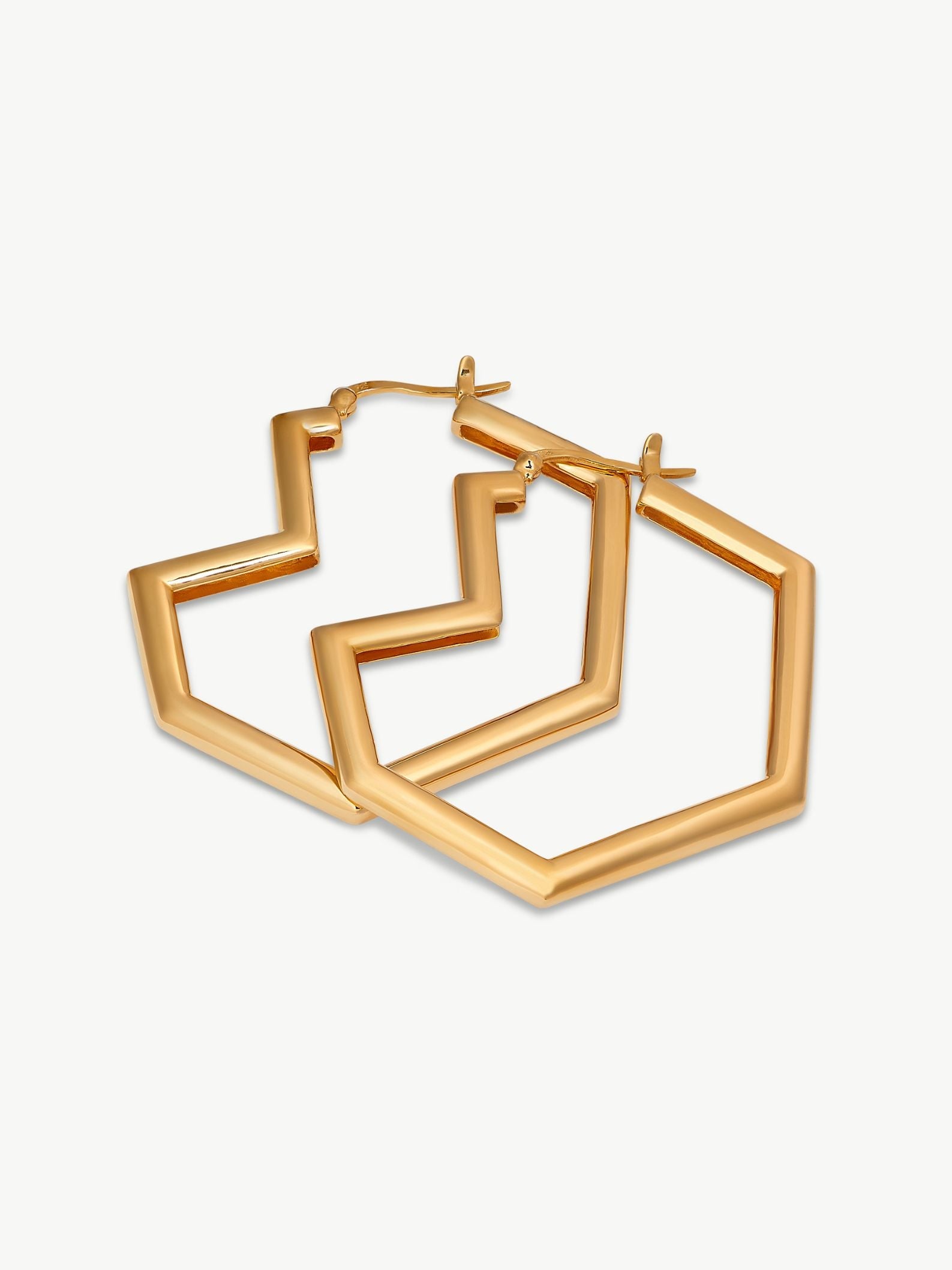 No More Nobody Daryl Large Heart Hoop Earrings – 18k Gold Vermeil