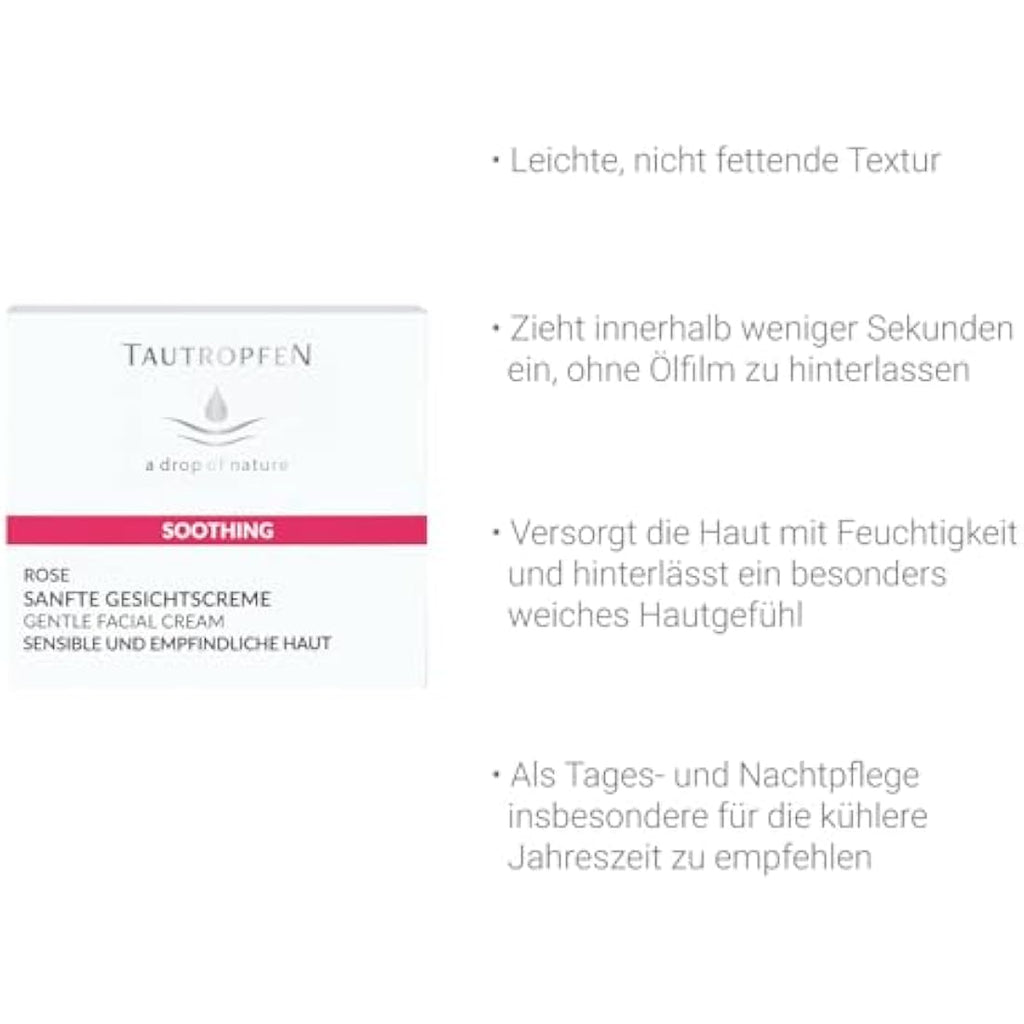 Tautropfen Rose Soothing Facial Cream for Sensitive Skin – 50ml