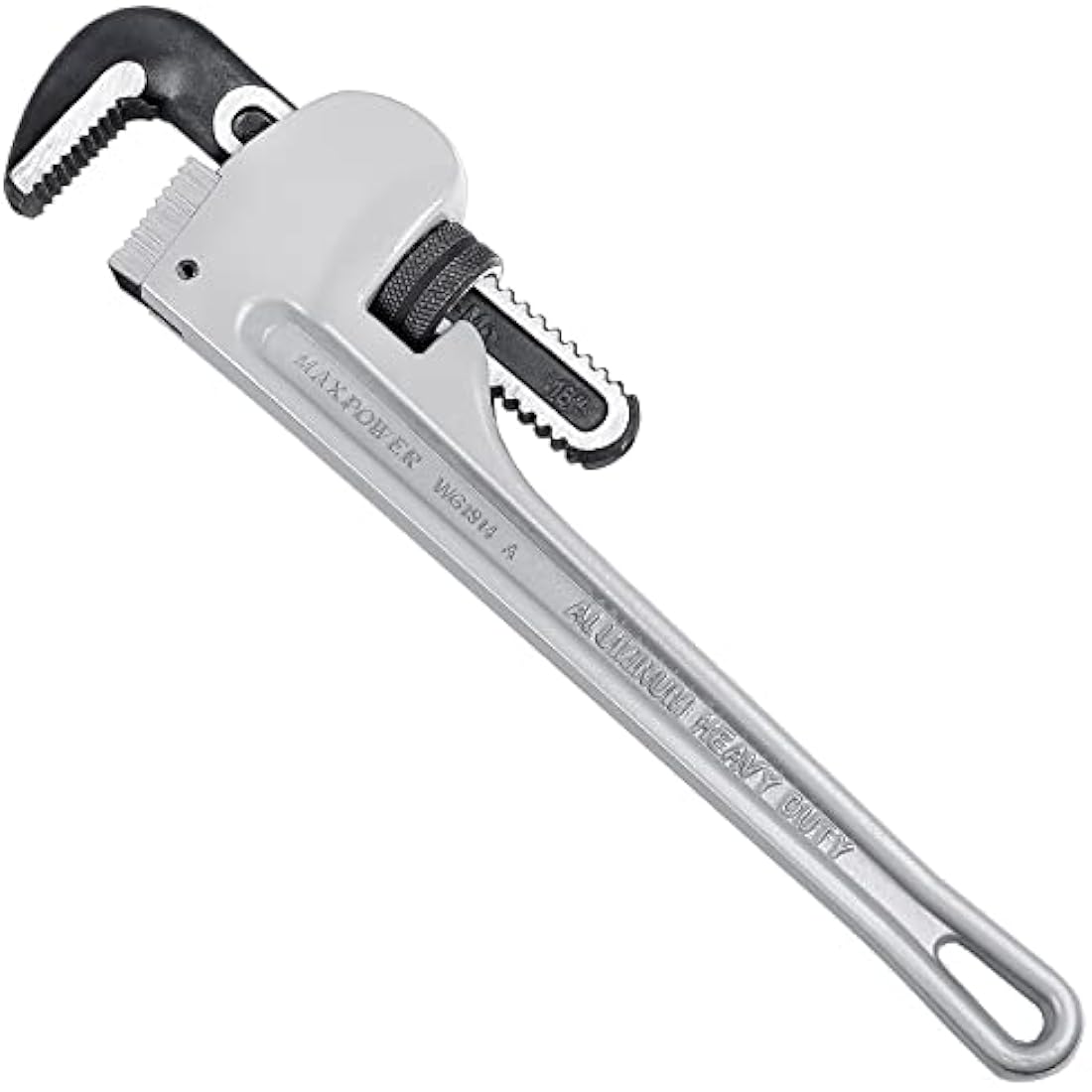MAXPOWER 18" Heavy Duty Aluminum Pipe Wrench | 60mm Jaw Stillson Tool