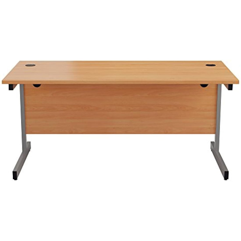 Office Hippo Heavy Duty Cantilever Desk - Beech/Silver, 120cm x 80cm