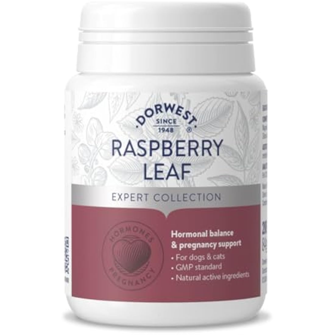 Dorwest Raspberry Leaf Tablets for Dogs & Cats - 200 Whelping Support