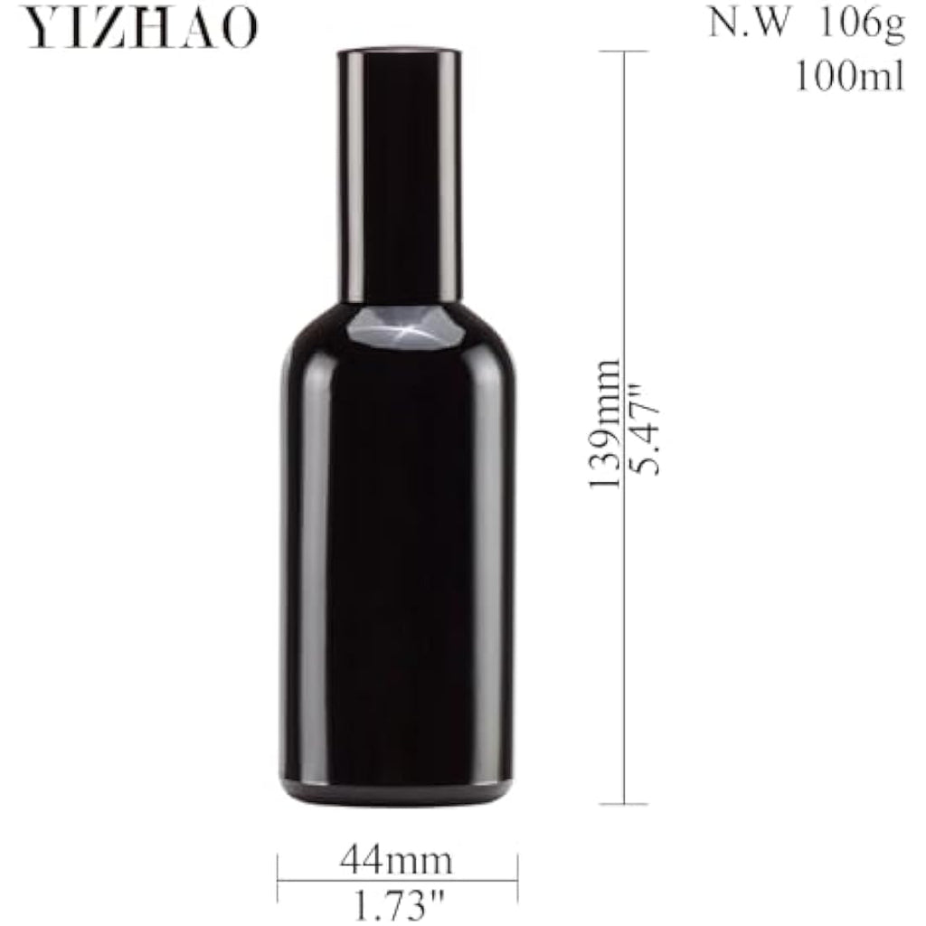 Jolof Store Black Glass Spray Bottles - 100ml Fine Mist for Oils - 4 Pcs