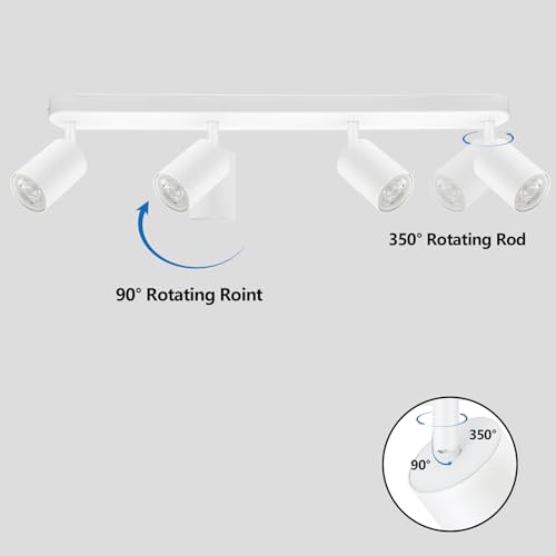 BOYIR GU10 2-Way Ceiling Spotlight – White Adjustable Modern Aluminum Light