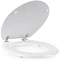 Beldray O-Shaped Toilet Seat – White Tongue & Groove Wooden Cover