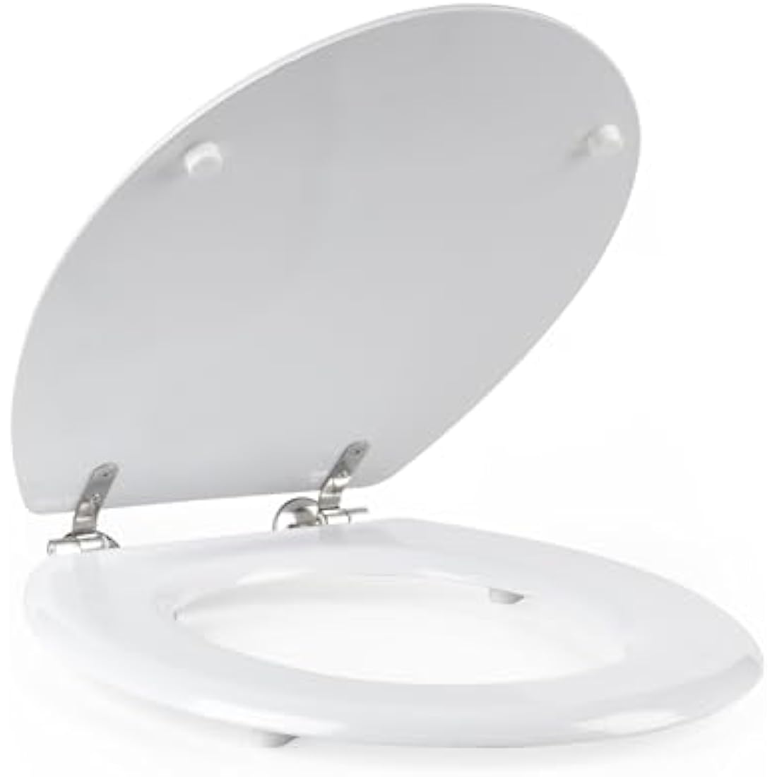 Beldray O-Shaped Toilet Seat – White Tongue & Groove Wooden Cover