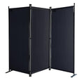 Jolof Store 3-Part Room Divider | 170x165cm Black Fabric Privacy Screen