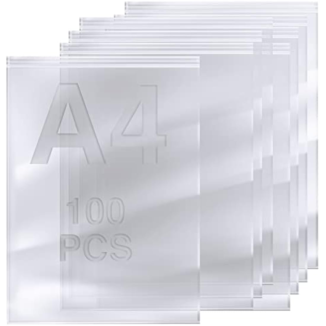 Sabco A4 Grip Seal Bags - 100 Clear Resealable Zip Lock Plastic Bags