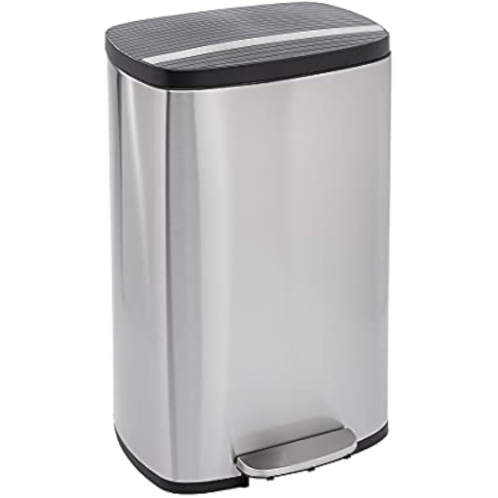 Amazon Basics 50L Soft-Close Stainless Steel Rubbish Bin – Satin Nickel