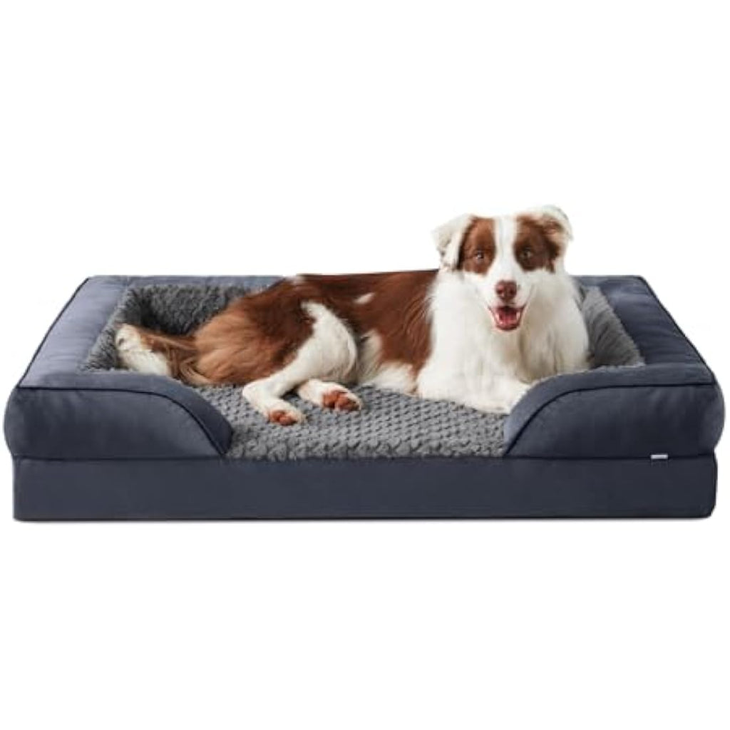 JOEJOY Orthopedic Memory Foam Large Dog Bed | Washable Sofa - Grey