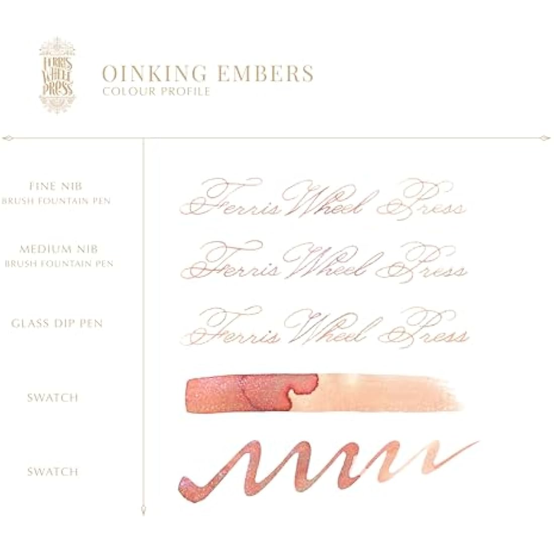 Ferris Wheel Press FerriTales Fountain Pen Ink – Light Copper, 85ml