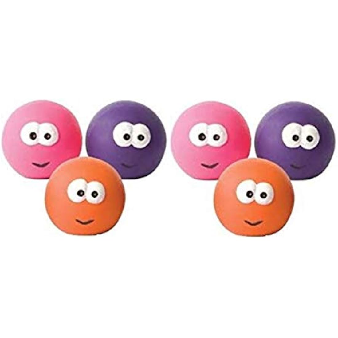 Good Boy Latex Squeaky Dog Balls – 6 Pack Big Eyes Puppy Toys (7cm)