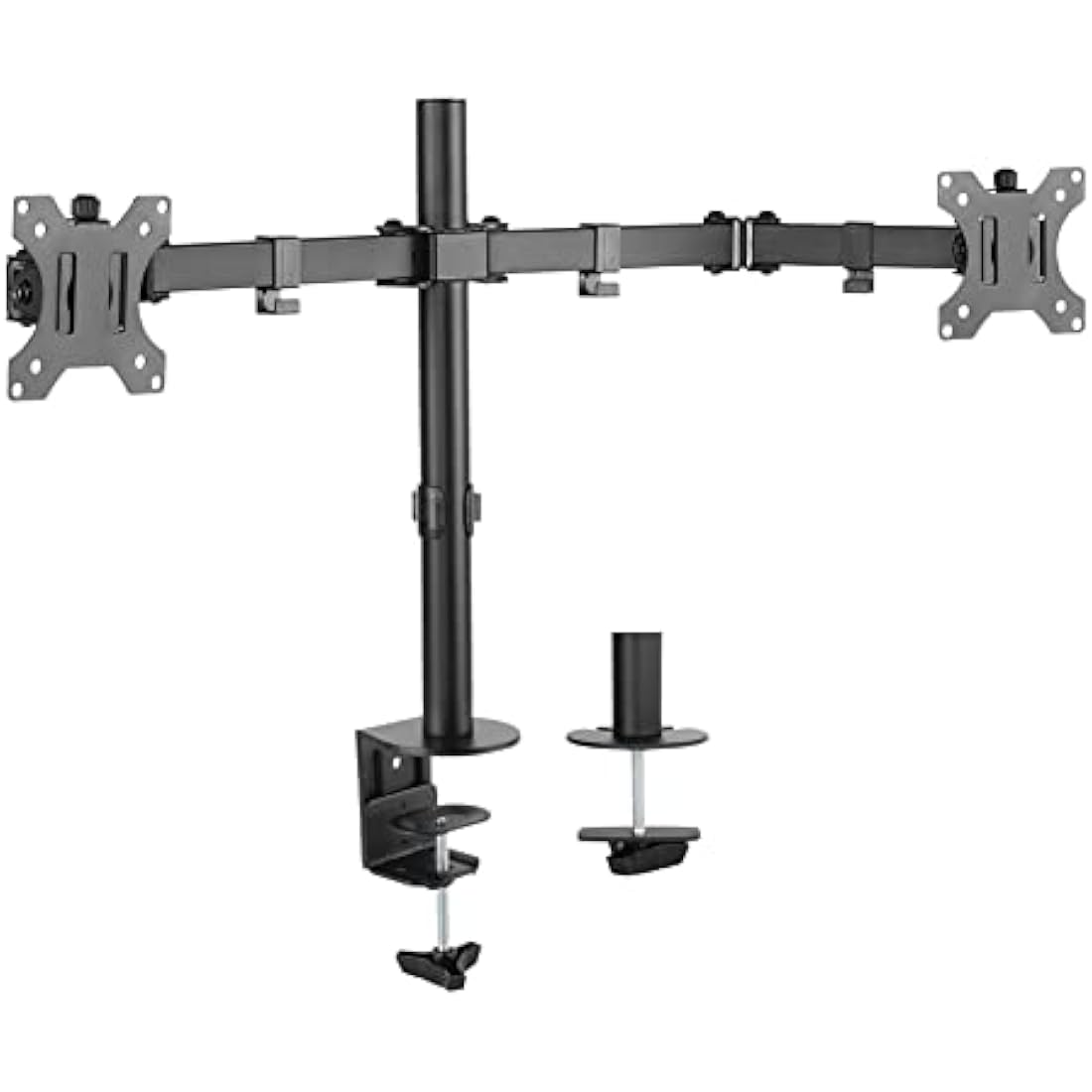 Newstar FPMA-D550DBLACK Full Motion Dual Monitor Desk Mount - Height Adjustable, Black