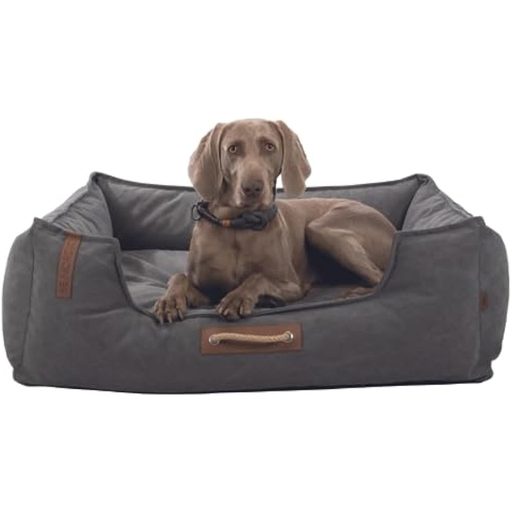 TRIXIE BE Nordic Föhr Dog Bed – Washable Dark Grey Basket, 60x50cm