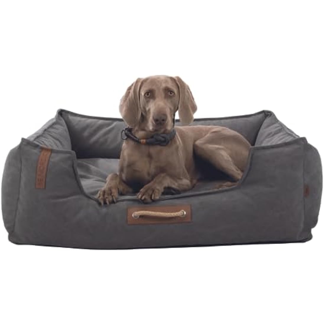 TRIXIE BE Nordic Föhr Dog Bed – Washable Dark Grey Basket, 60x50cm