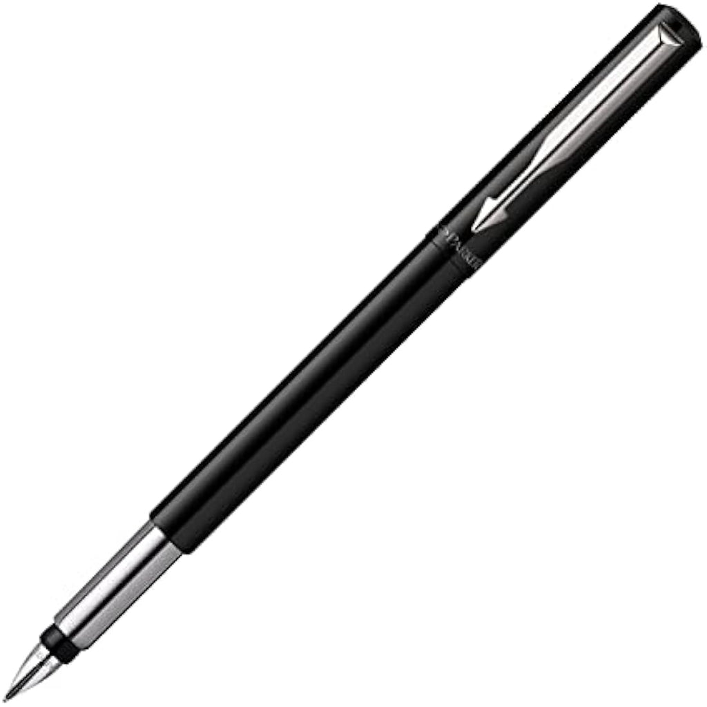 Parker Vector Fountain Pen – Black with Chrome Trim, Medium Nib