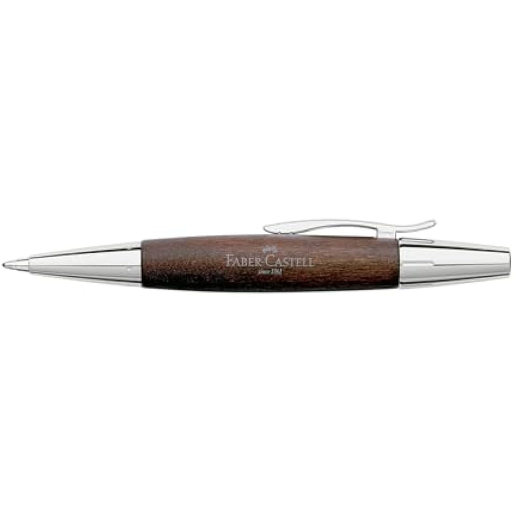 Pearwood & Chrome Twist Ballpoint Pen - Dark Brown