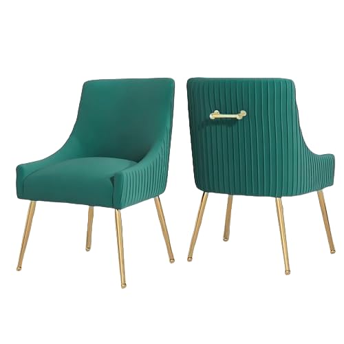 SEYNAR Modern Velvet Dining Chairs | Set of 2 Tufted Accent Chairs