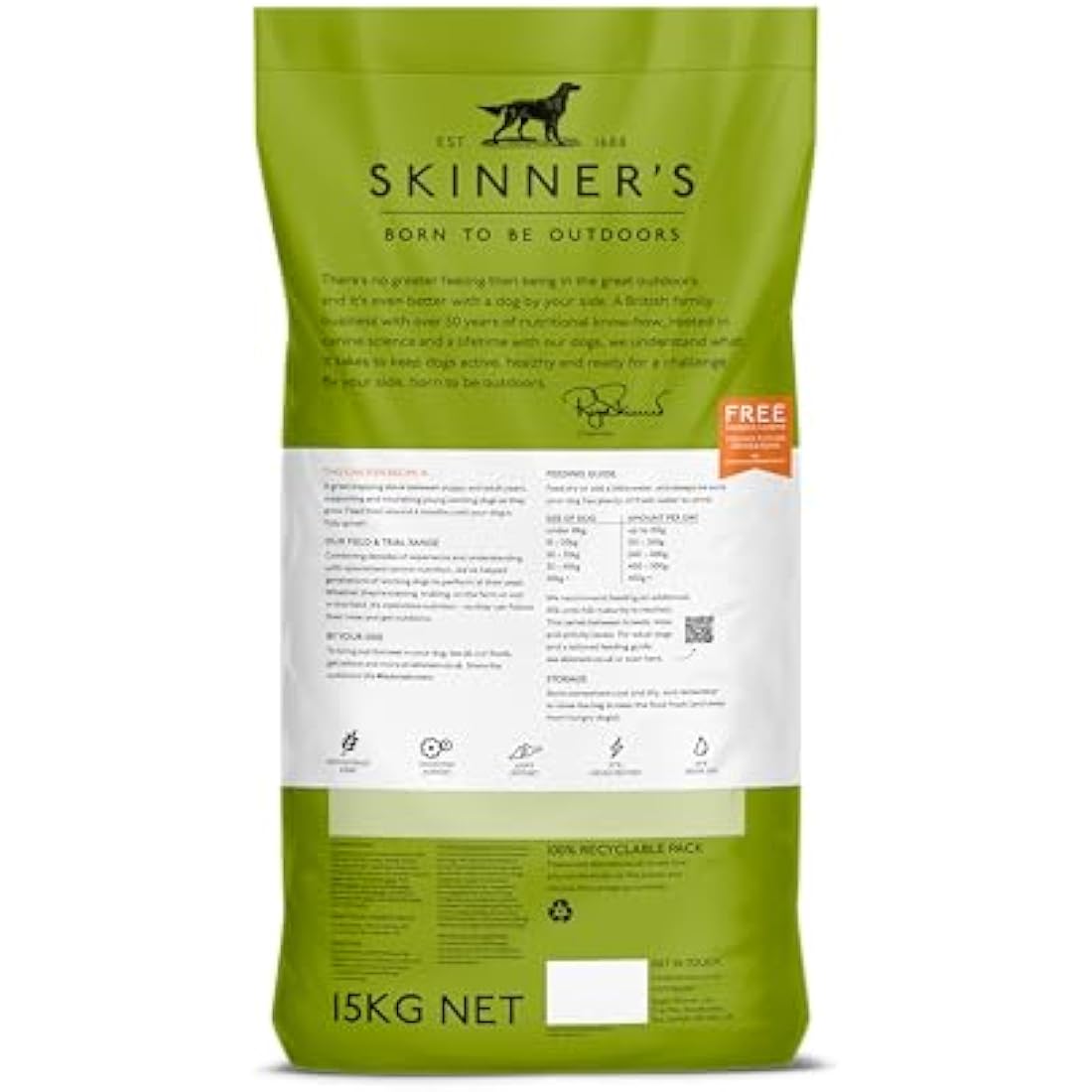 Skinner’s Field & Trial Junior Dry Dog Food – Chicken & Rice, 15kg