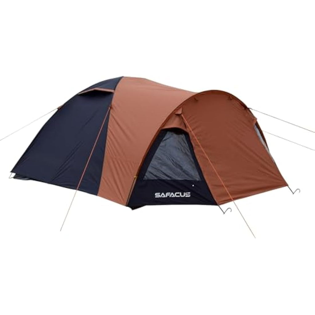 SAFACUS 4-Person Dome Camping Tent | Waterproof Double Layer Family Tent