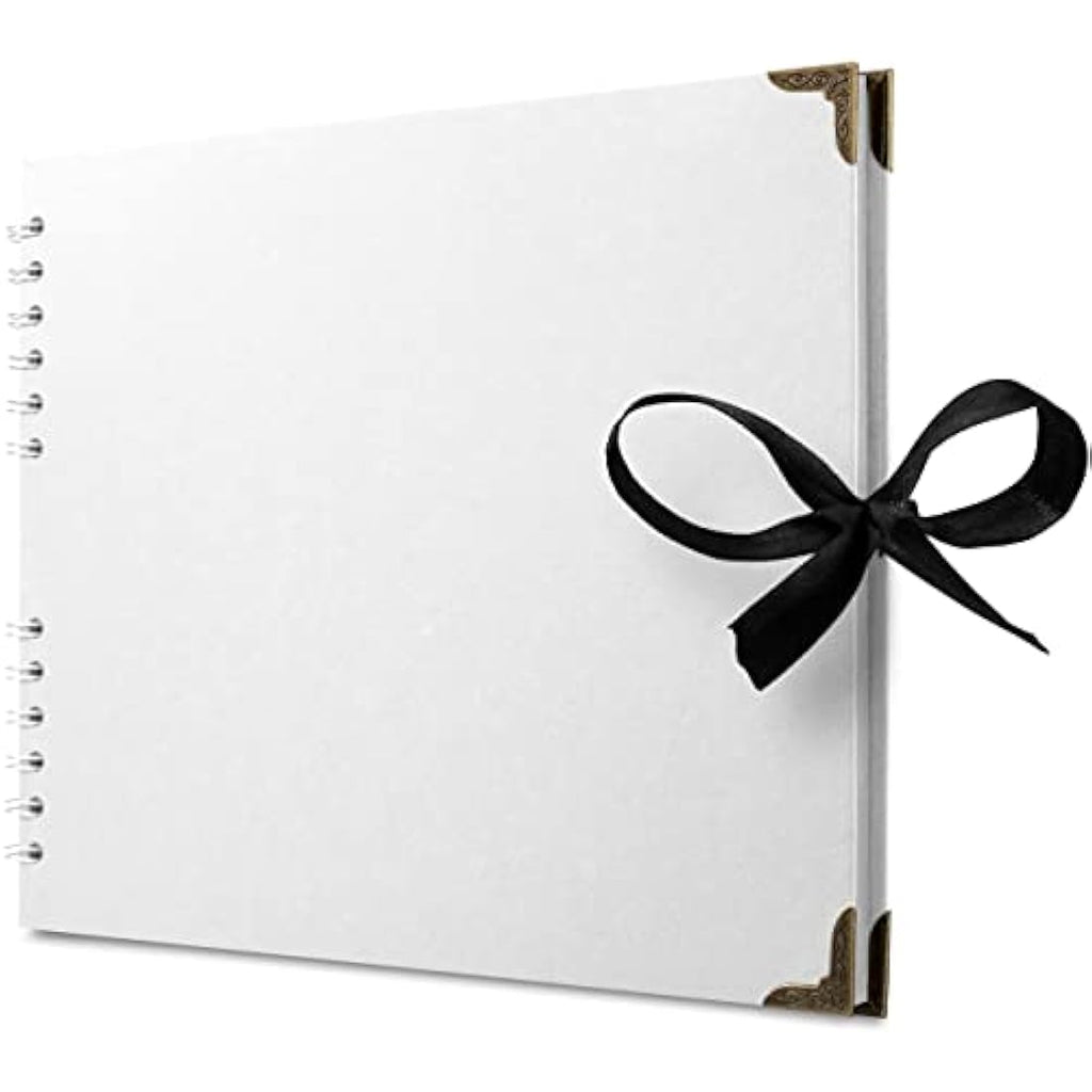 Square Scrapbook Photo Album – 50 White Pages Hardcover